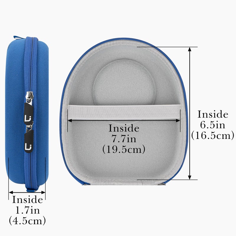 Linkidea Headphones Carrying Case Compatible with JBL Tune 600 BTNC, Tune 570BT, Tune 560BT, Tune 520 BT Case, Protective Hard Shell Travel Bag with Cable, Charger Storage (Blue) - Image 5